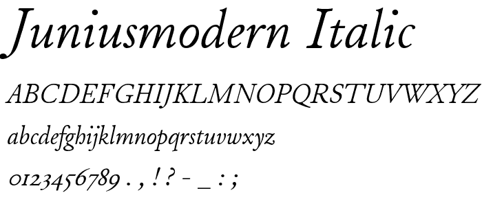 JuniusModern Italic font